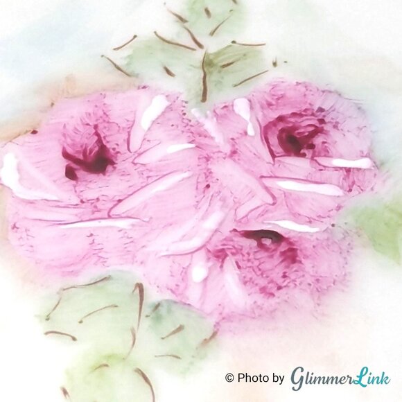 Vintage Hand Painted Porcelain Trinket Box - Roses & Gold Gilt Signed H. Bergner - Picture 6 of 11